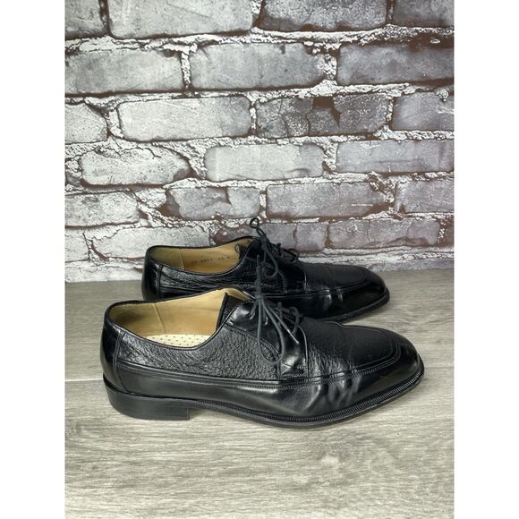 Johnston & Murphy Black Leather Square Toe  Italy Dress Shoes Men Sz 10M US/43EU - Picture 10 of 16